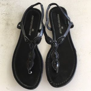 Black Slip Ons Sandals